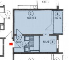 Grundriss N�he Olympia-Einkaufs-Zentrum-Moosach! **Modernisiertes Appartment in ruhiger Gartenlage**