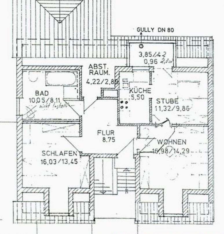 Grundriss DG Dachgeschosswohnung M�nchen