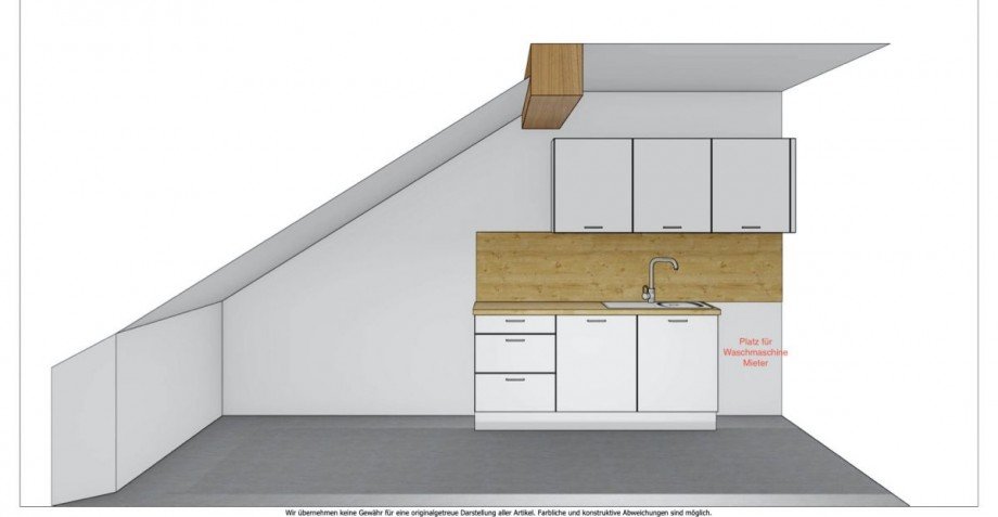 Einbauk�che links Dachgeschosswohnung M�nchen