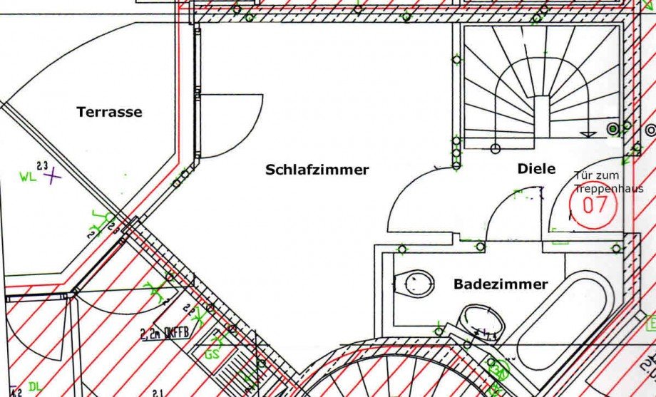 Grundriss 3. Etage Maisonettewohnung M�nchen