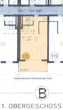 Grundriss **Vermietetes Appartement mit Balkon in traumhafter Lage am Schloss Nymphenburg**