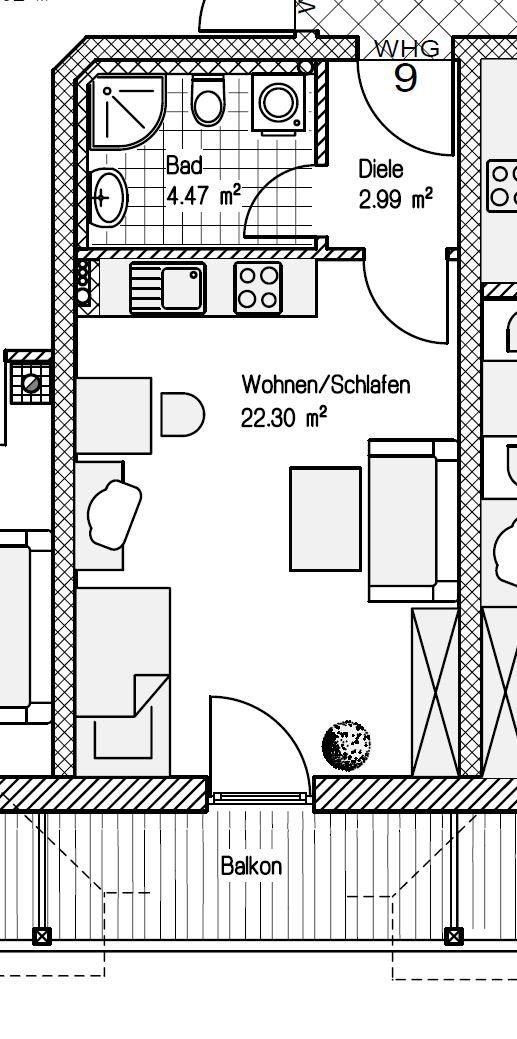 Grundrissplan App. 9 Etagenwohnung Prien
