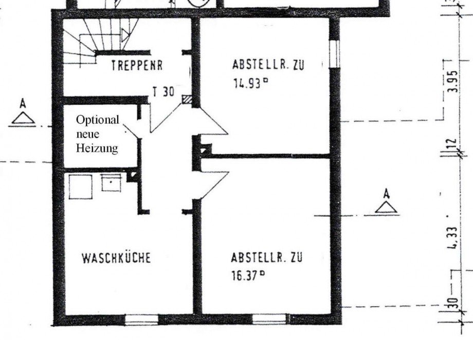 Grundriss Kellergeschoss Doppelhaush�lfte M�nchen