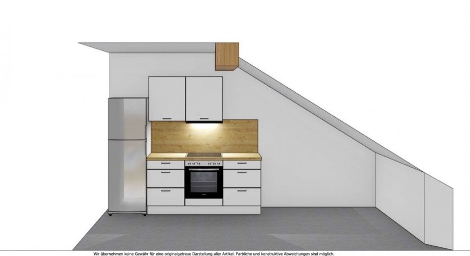 Einbauk�che rechts Dachgeschosswohnung M�nchen