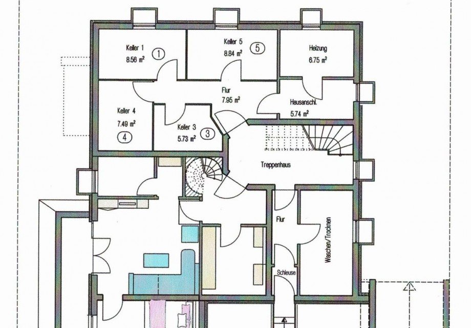 Grundriss Kellergeschosss (1) Erdgeschosswohnung M�nchen