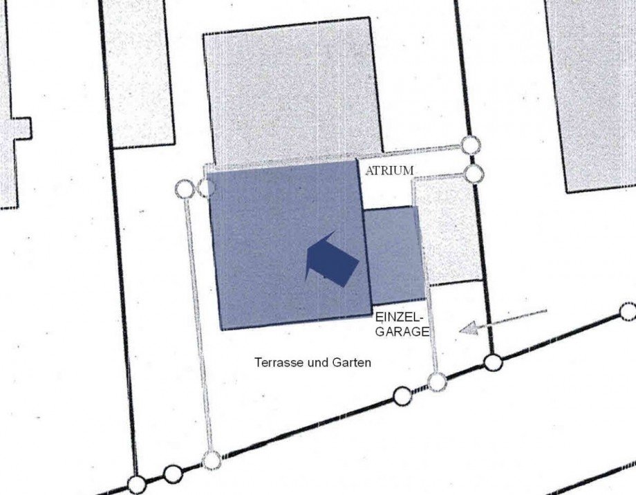 Lageplan mit Haus und Garage Doppelhaush�lfte M�nchen