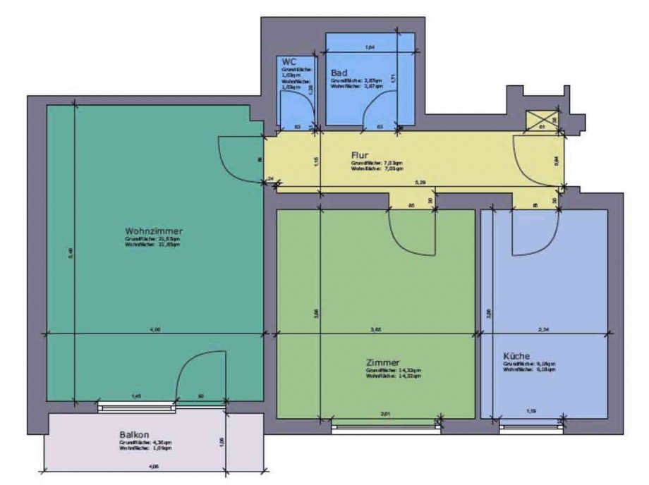Grundrissplan Etagenwohnung M�nchen