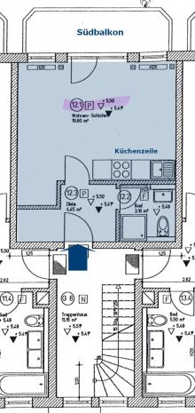 Grundrissplan Ein rundum attraktives Angebot! *H�bsches Appartement in ruhiger Anliegerstra�e mit S�dterrasse*