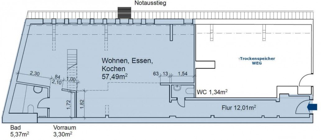 Grundriss DG Dachgeschosswohnung M�nchen