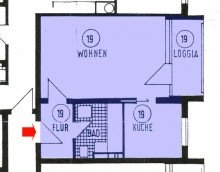 Grundriss N�he Olympia-Einkaufs-Zentrum-Moosach! **Modernisiertes Appartment in ruhiger Gartenlage**