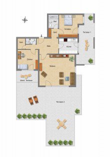 Grundriss **Absolut ruhig und gr�n gelegene Dachterrassenwohnung im Penthousestil**