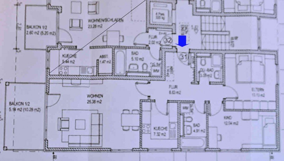 Grudriss Wohnung 31 Dachgeschosswohnung M�nchen