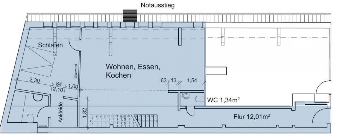 Grundriss Variante 1 Dachgeschosswohnung M�nchen