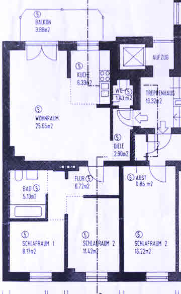 Grundriss Etagenwohnung M�nchen