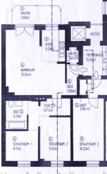 Grundriss **Altbaujuwel mit Einbauk�che und Balkon in ruhiger Lage von Neuhausen**