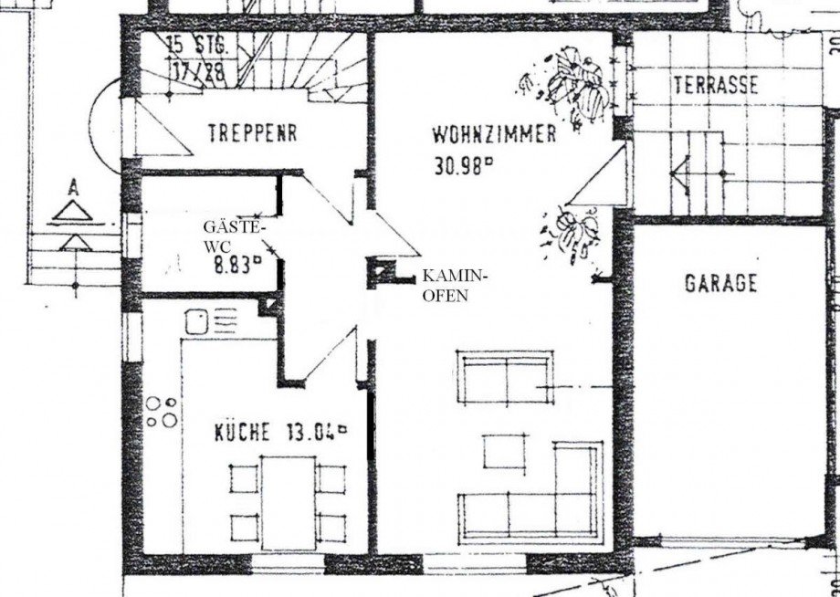 Grundriss Erdgeschoss Doppelhaush�lfte M�nchen