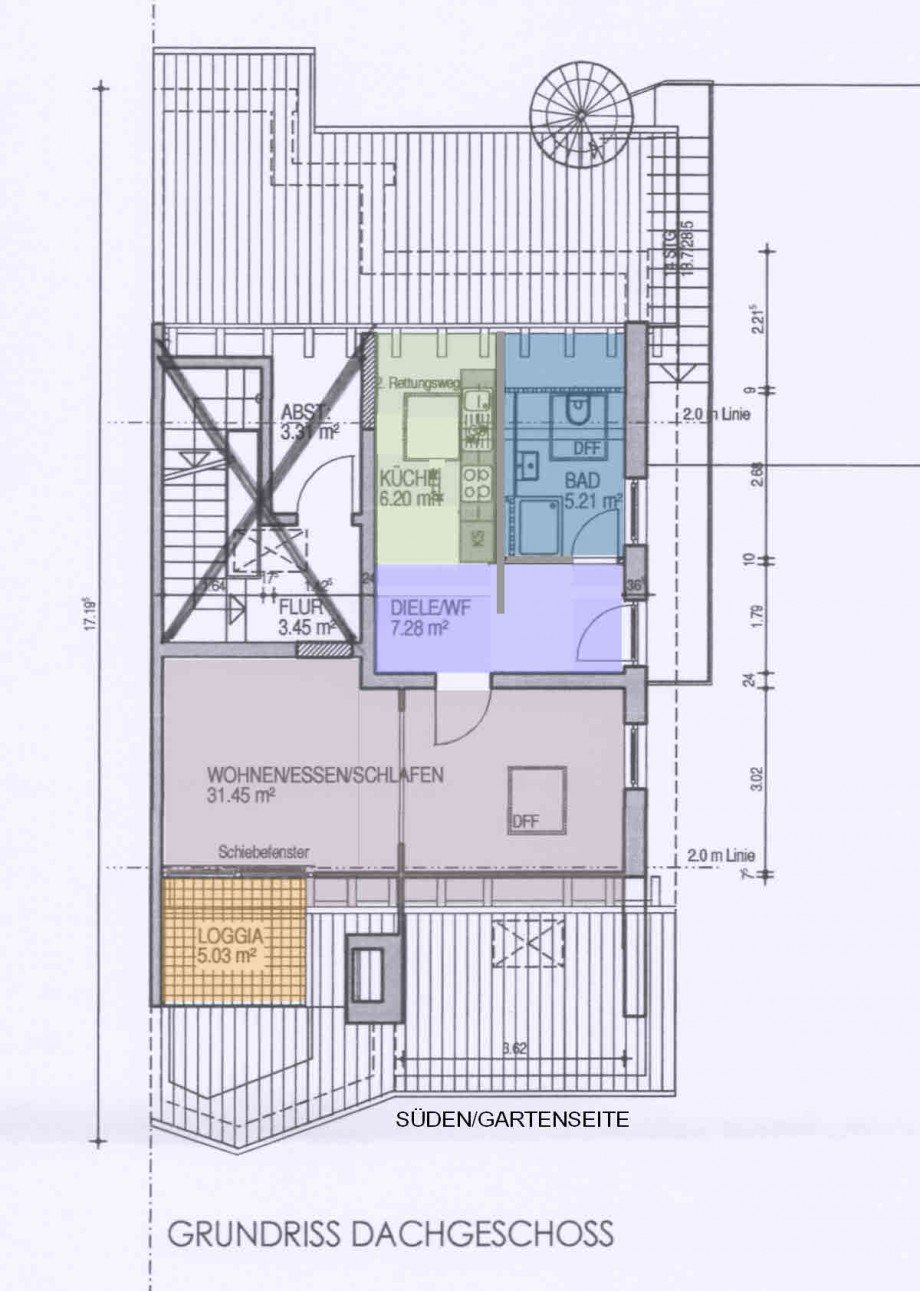Grundriss Dachgeschosswohnung M�nchen