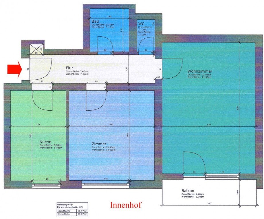 Grundrissplan Etagenwohnung M�nchen